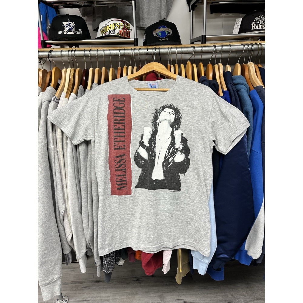 Vintage 1988 Melissa Etheridge Gray T-Shirt Size XL USA Made Band Tee *RARE*